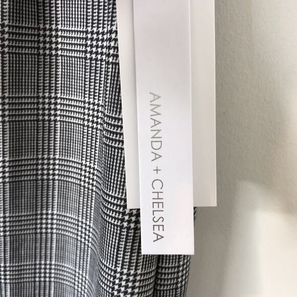 Amanda + Chelsea NWT Women's Black & White Plaid Stretchy Pencil Skirt Small - Picture 4 of 10